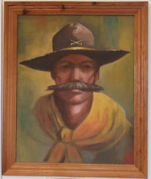 Army Western Soldier Oil on Canvas